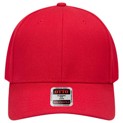 OTTO 27-210 6 Panel Mid Profile Baseball Cap - Red - Red / 6 1/2’’ - 7 5/8’’