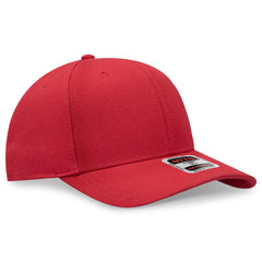 OTTO 27-210 6 Panel Mid Profile Baseball Cap - Red - Red / 6 1/2’’ - 7 5/8’’