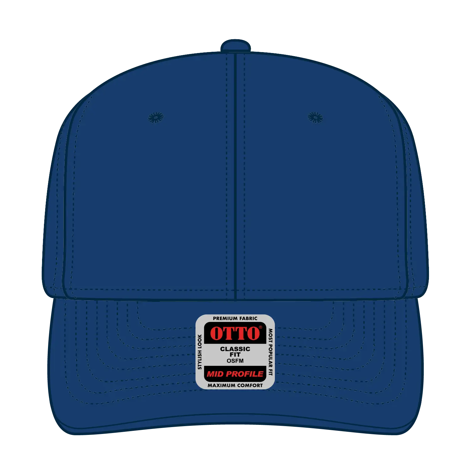 OTTO 27-210 6 Panel Mid Profile Baseball Cap - Royal - Royal / 6 1/2’’ - 7 5/8’’
