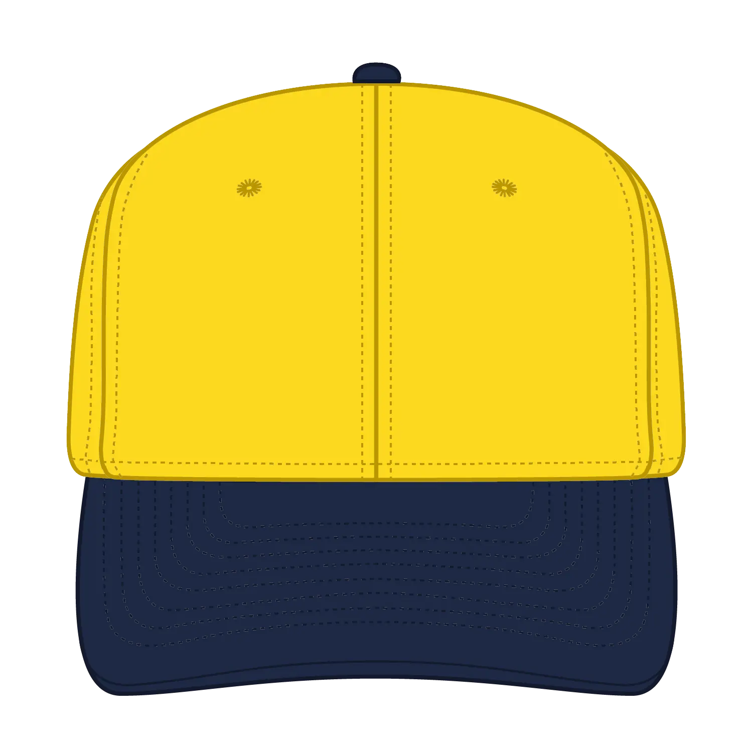 OTTO 27-211 6 Panel Mid Profile Baseball Cap - Nvy/Yel - Nvy/Yel / 6 1/2’’ - 7 5/8’’