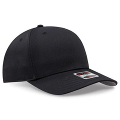 OTTO 270-1 Seamless 6 Panel Mid Profile Baseball Cap - Black - Black / 7 3/8’’ - 7 5/8’’