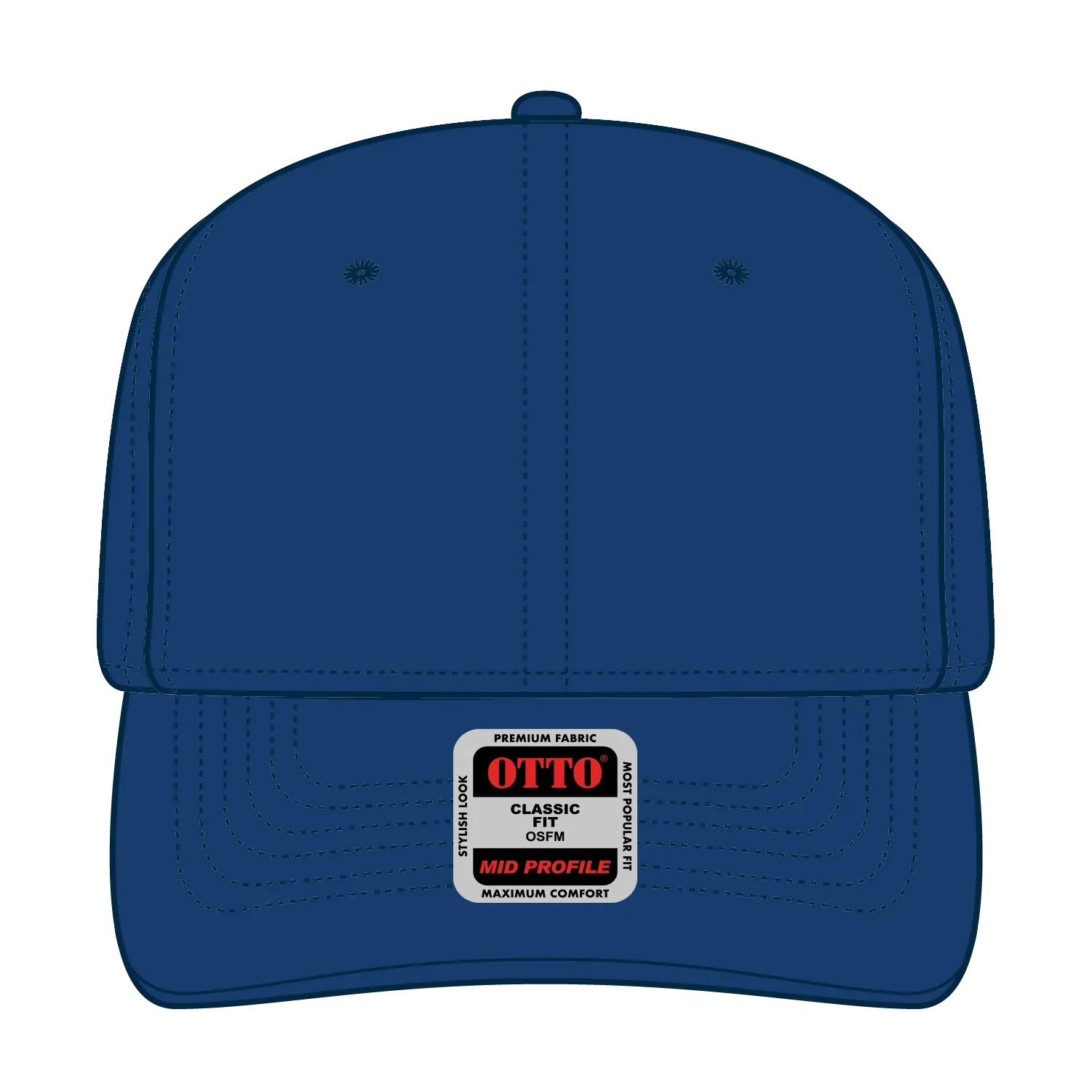OTTO 270-1 Seamless 6 Panel Mid Profile Baseball Cap - Royal - Royal / 7 3/8’’ - 7 5/8’’