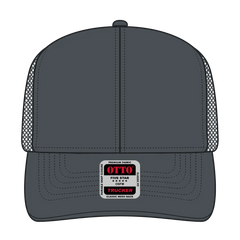 OTTO 30-287 6 Panel Mid Profile Mesh Back Trucker Cap - Char. Gray - Char. Gray / 6 1/2’’ - 7 5/8’’