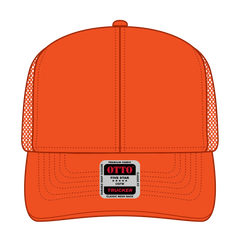 OTTO 30-287 6 Panel Mid Profile Mesh Back Trucker Cap - N. Orange - N. Orange / 6 1/2’’ - 7 5/8’’