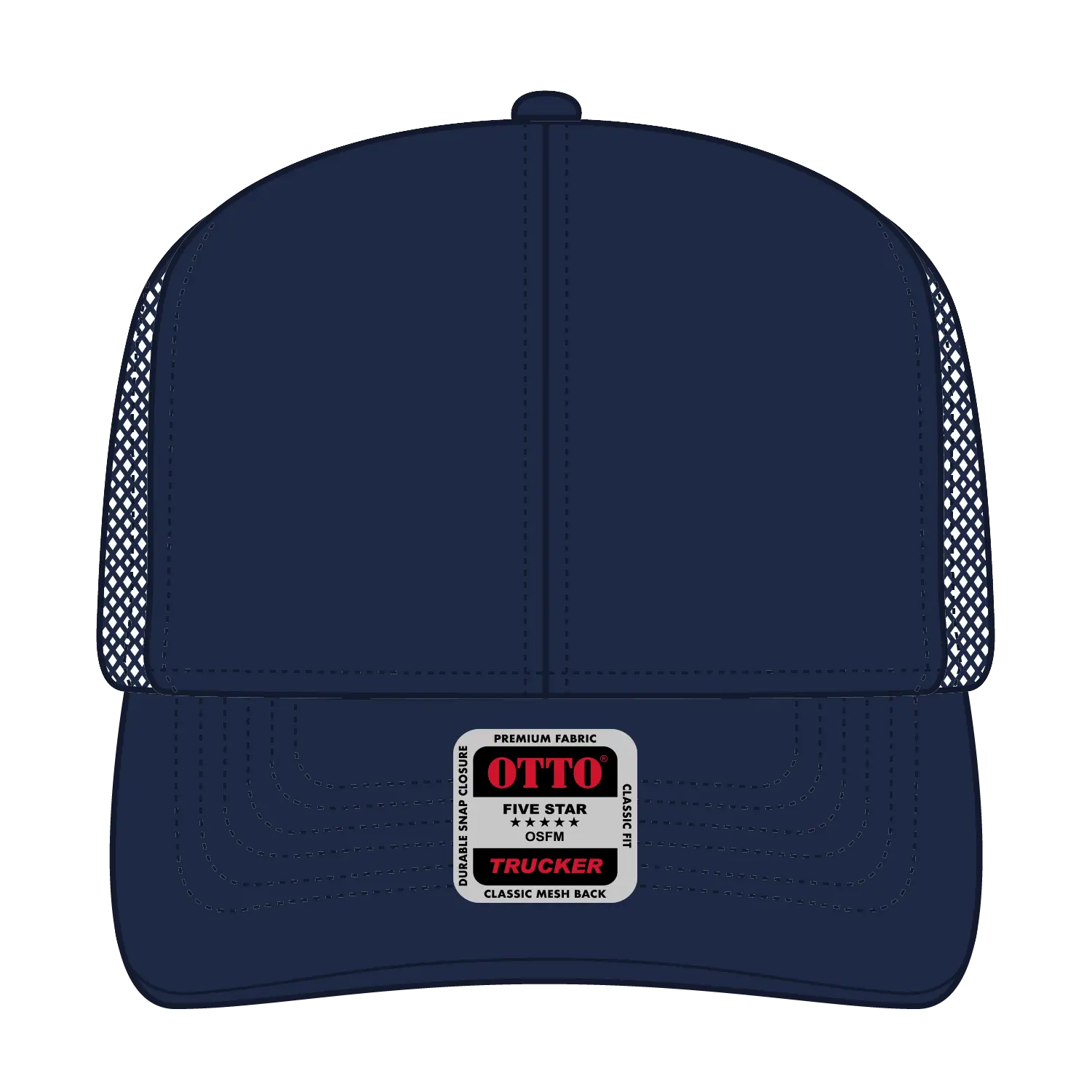 OTTO 30-287 6 Panel Mid Profile Mesh Back Trucker Cap - Navy - Navy / 6 1/2’’ - 7 5/8’’