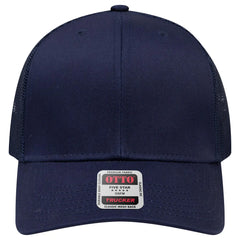 OTTO 30-287 6 Panel Mid Profile Mesh Back Trucker Cap - Navy - Navy / 6 1/2’’ - 7 5/8’’