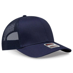 OTTO 30-287 6 Panel Mid Profile Mesh Back Trucker Cap - Navy - Navy / 6 1/2’’ - 7 5/8’’