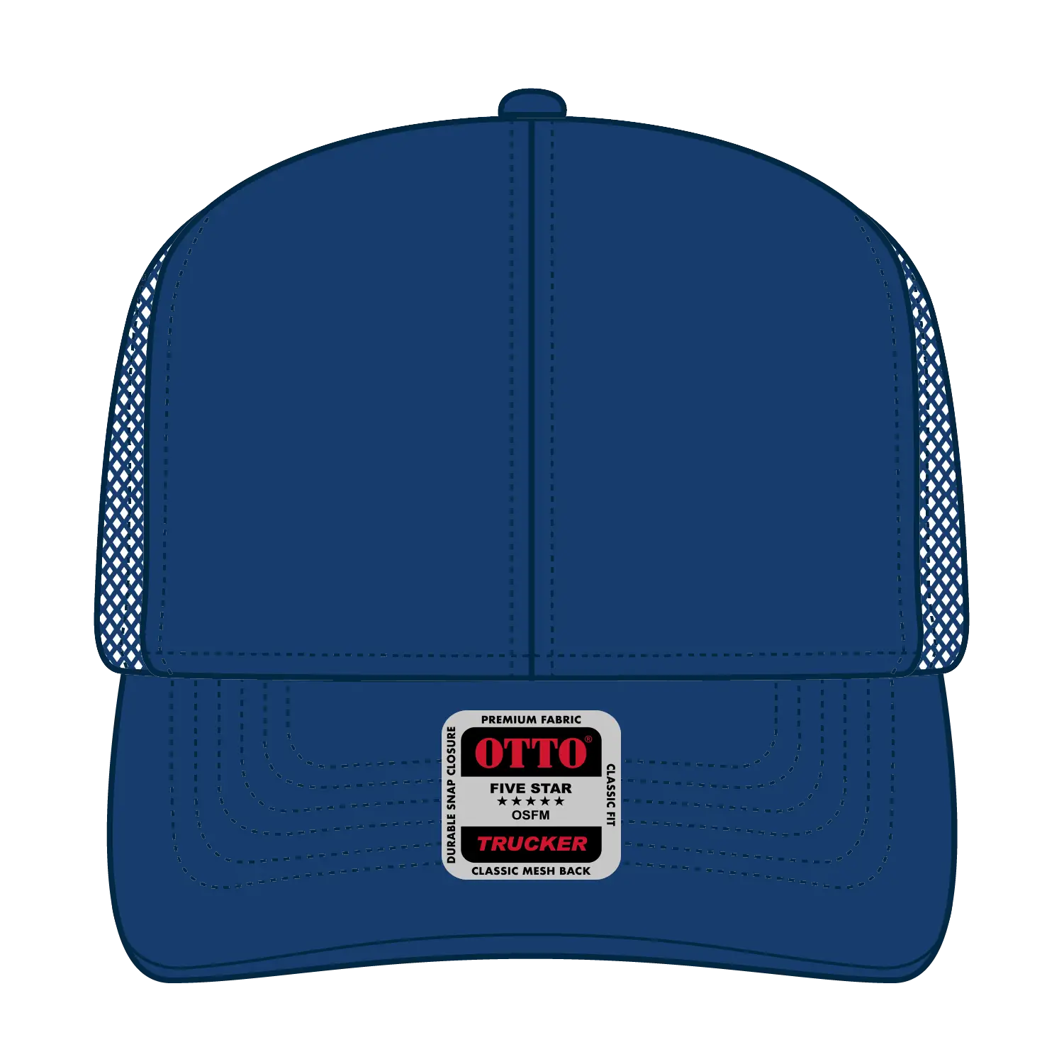 OTTO 30-287 6 Panel Mid Profile Mesh Back Trucker Cap - Royal - Royal / 6 1/2’’ - 7 5/8’’