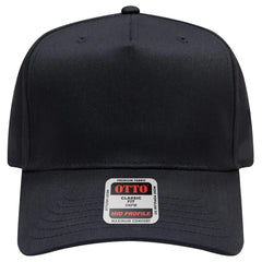 OTTO 31-069 5 Panel Mid Profile Baseball Cap - Black