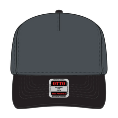 OTTO 31-069 5 Panel Mid Profile Baseball Cap - Blk/Ch.Gry - Blk/Ch.Gry / 6 1/2’’ - 7 5/8’’