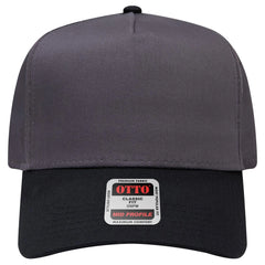 OTTO 31-069 5 Panel Mid Profile Baseball Cap - Blk/Ch.Gry - Blk/Ch.Gry / 6 1/2’’ - 7 5/8’’