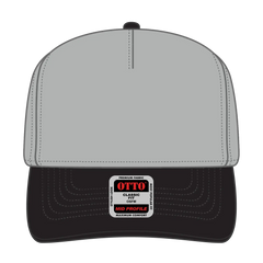 OTTO 31-069 5 Panel Mid Profile Baseball Cap - Blk/Gry - Blk/Gry / 6 1/2’’ - 7 5/8’’