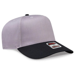 OTTO 31-069 5 Panel Mid Profile Baseball Cap - Blk/Gry - Blk/Gry / 6 1/2’’ - 7 5/8’’