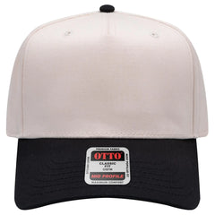 OTTO 31-069 5 Panel Mid Profile Baseball Cap - Blk/Natl - Blk/Natl / 6 1/2’’ - 7 5/8’’
