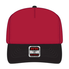 OTTO 31-069 5 Panel Mid Profile Baseball Cap - Blk/Red - Blk/Red / 6 1/2’’ - 7 5/8’’