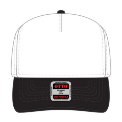 OTTO 31-069 5 Panel Mid Profile Baseball Cap - Blk/Wht - Blk/Wht / 6 1/2’’ - 7 5/8’’