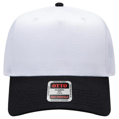 OTTO 31-069 5 Panel Mid Profile Baseball Cap - Blk/Wht - Blk/Wht / 6 1/2’’ - 7 5/8’’
