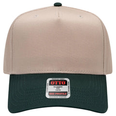 OTTO 31-069 5 Panel Mid Profile Baseball Cap - Dk.Grn/Kha - Dk.Grn/Kha / 6 1/2’’ - 7 5/8’’