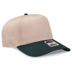 OTTO 31-069 5 Panel Mid Profile Baseball Cap - Dk.Grn/Kha - Dk.Grn/Kha / 6 1/2’’ - 7 5/8’’