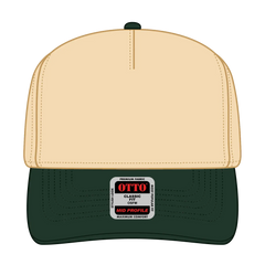 OTTO 31-069 5 Panel Mid Profile Baseball Cap - Dk.Grn/Natrl - Dk.Grn/Natrl / 6 1/2’’ - 7 5/8’’