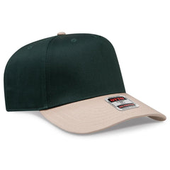 OTTO 31-069 5 Panel Mid Profile Baseball Cap - Kha/Dk.Grn - Kha/Dk.Grn / 6 1/2’’ - 7 5/8’’