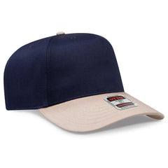 OTTO 31-069 5 Panel Mid Profile Baseball Cap - Kha/Nvy - Kha/Nvy / 6 1/2’’ - 7 5/8’’