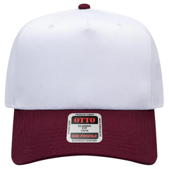 OTTO 31-069 5 Panel Mid Profile Baseball Cap - Marn/Wht - Marn/Wht / 6 1/2’’ - 7 5/8’’