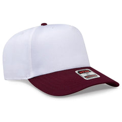 OTTO 31-069 5 Panel Mid Profile Baseball Cap - Marn/Wht - Marn/Wht / 6 1/2’’ - 7 5/8’’