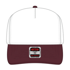 OTTO 31-069 5 Panel Mid Profile Baseball Cap - Marn/Wht - Marn/Wht / 6 1/2’’ - 7 5/8’’