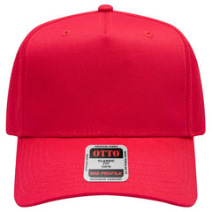 OTTO 31-069 5 Panel Mid Profile Baseball Cap - Red - Red / 6 1/2’’ - 7 5/8’’