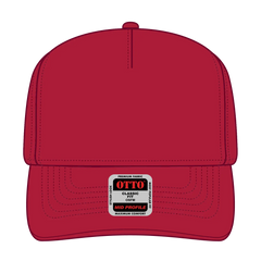 OTTO 31-069 5 Panel Mid Profile Baseball Cap - Red - Red / 6 1/2’’ - 7 5/8’’
