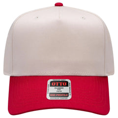 OTTO 31-069 5 Panel Mid Profile Baseball Cap - Red/Natl - Red/Natl / 6 1/2’’ - 7 5/8’’