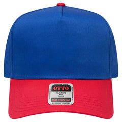 OTTO 31-069 5 Panel Mid Profile Baseball Cap - Red/Ryl - Red/Ryl / 6 1/2’’ - 7 5/8’’