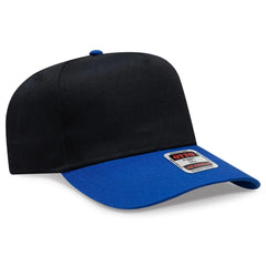 OTTO 31-069 5 Panel Mid Profile Baseball Cap - Royal/Black - Royal/Black / 6 1/2’’ - 7 5/8’’