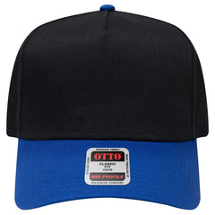 OTTO 31-069 5 Panel Mid Profile Baseball Cap - Royal/Black - Royal/Black / 6 1/2’’ - 7 5/8’’