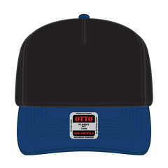 OTTO 31-069 5 Panel Mid Profile Baseball Cap - Royal/Black - Royal/Black / 6 1/2’’ - 7 5/8’’