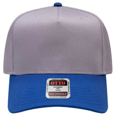 OTTO 31-069 5 Panel Mid Profile Baseball Cap - Ryl/Gry - Ryl/Gry / 6 1/2’’ - 7 5/8’’