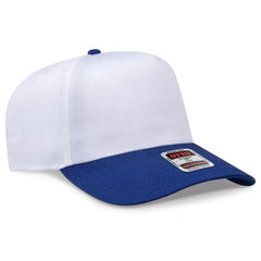 OTTO 31-069 5 Panel Mid Profile Baseball Cap - Ryl/Wht - Ryl/Wht / 6 1/2’’ - 7 5/8’’