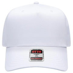 OTTO 31-069 5 Panel Mid Profile Baseball Cap - White - White / 6 1/2’’ - 7 5/8’’
