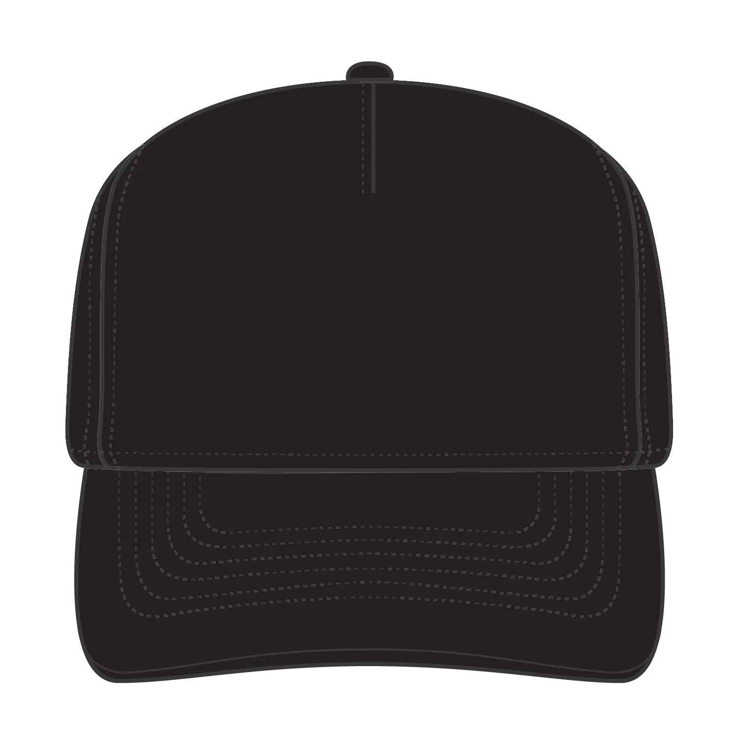 OTTO 31-1060 5 Panel Mid Profile Baseball Cap - Black - Black / 6 1/2’’ - 7 5/8’’