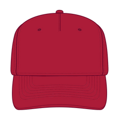OTTO 31-1060 5 Panel Mid Profile Baseball Cap - Red - Red / 6 1/2’’ - 7 5/8’’