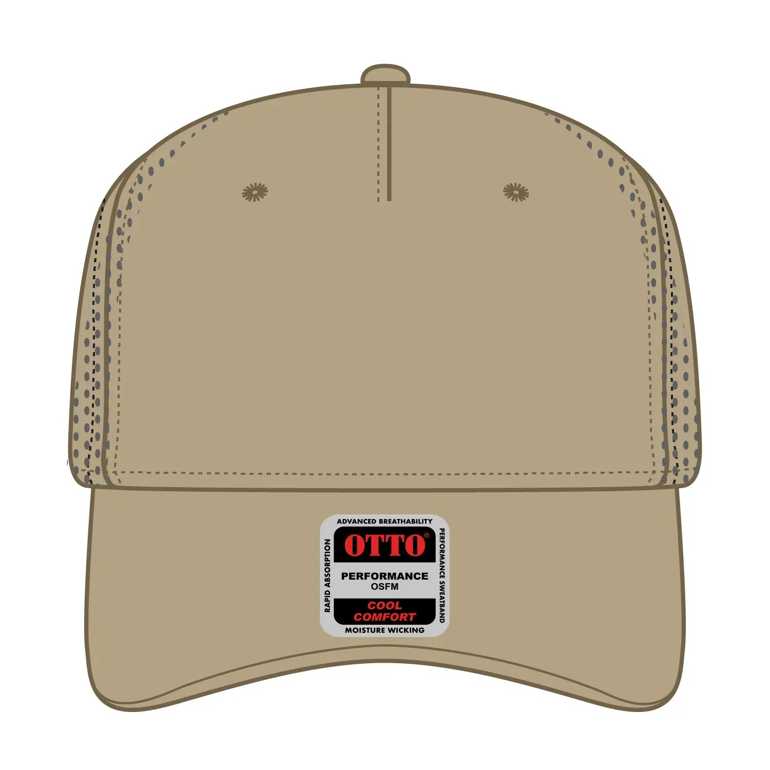 OTTO 31-4 5 Panel Mid Profile Baseball Cap - Khaki - Khaki / 7 3/8’’ - 7 5/8’’