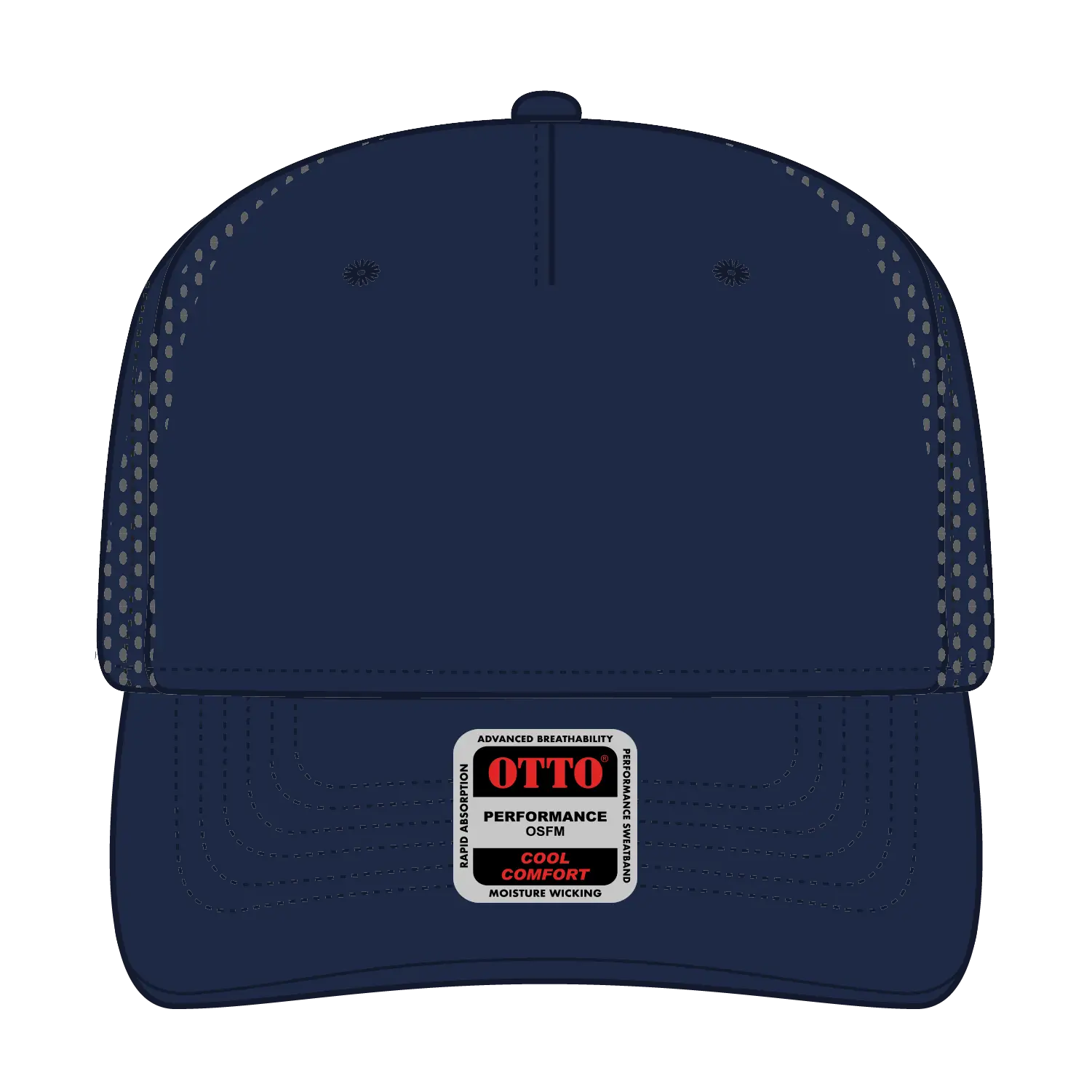 OTTO 31-4 5 Panel Mid Profile Baseball Cap - Navy - Navy / 7 3/8’’ - 7 5/8’’