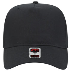 OTTO 31-538 5 Panel Mid Profile Baseball Cap - Black - Black / 6 1/2’’ - 7 5/8’’