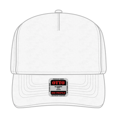 OTTO 31-538 5 Panel Mid Profile Baseball Cap - White - White / 6 1/2’’ - 7 5/8’’