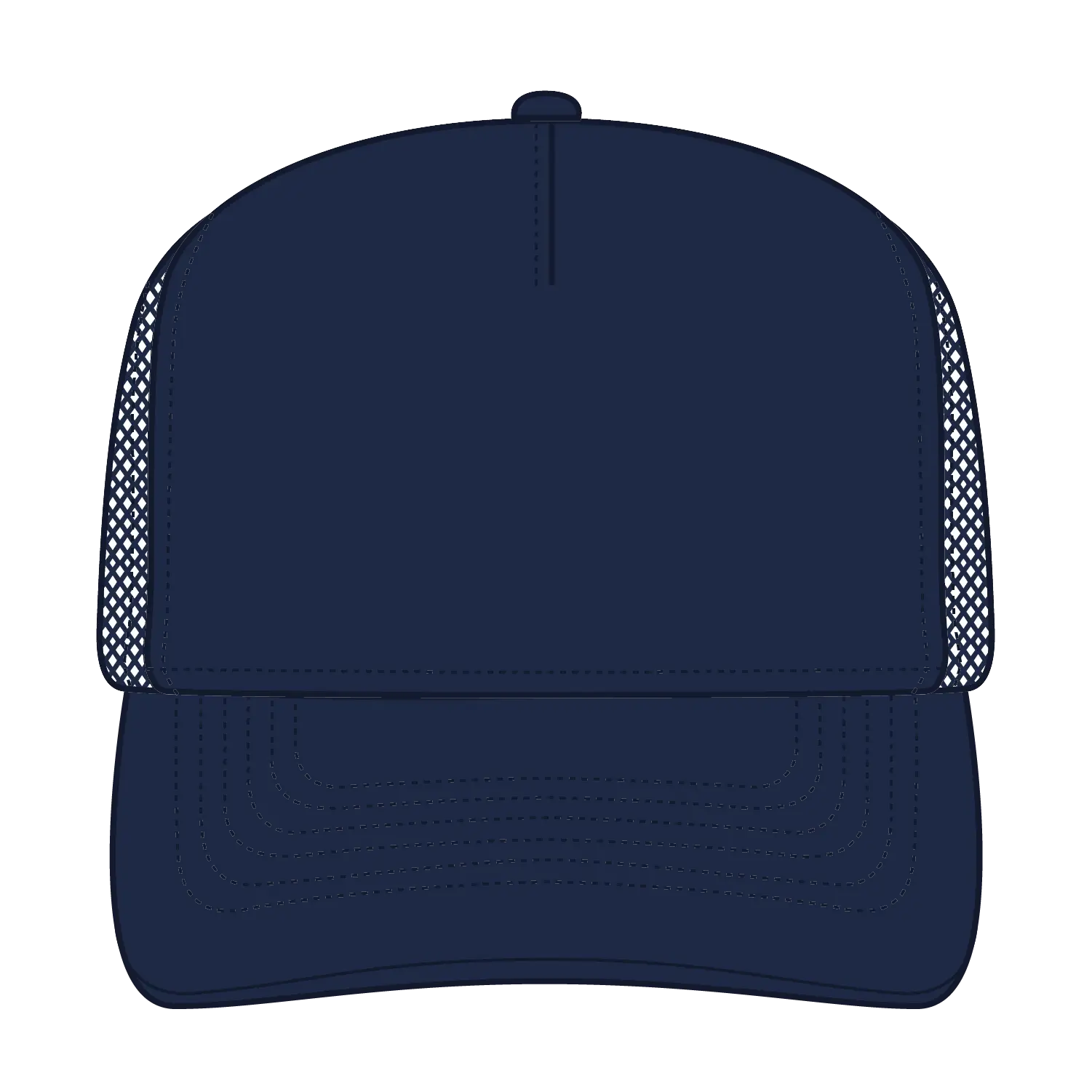 OTTO 32-1104 5 Panel Mid Profile Mesh Back Trucker Cap - Navy - Navy / 6 1/2’’ - 7 5/8’’