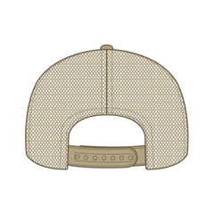 OTTO 32-285 5 Panel Mid Profile Mesh Back Trucker Cap - Blk/Kha - Blk/Kha / 6 1/2’’ - 7 5/8’’