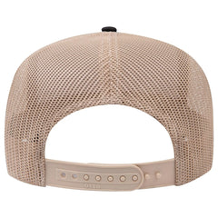 OTTO 32-285 5 Panel Mid Profile Mesh Back Trucker Cap - Blk/Khk - Blk/Khk / 6 1/2’’ - 7 5/8’’