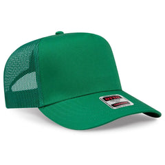 OTTO 32-285 5 Panel Mid Profile Mesh Back Trucker Cap - Kelly - Kelly / 6 1/2’’ - 7 5/8’’