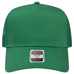 OTTO 32-285 5 Panel Mid Profile Mesh Back Trucker Cap - Kelly - Kelly / 6 1/2’’ - 7 5/8’’